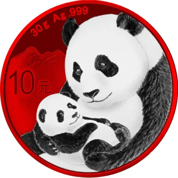 2019 Space Red Chinese Panda Silver Coin