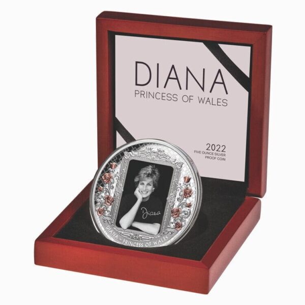 2022 $10 Diana Princess of Wales 5oz Silver Proof Coin - Image 2