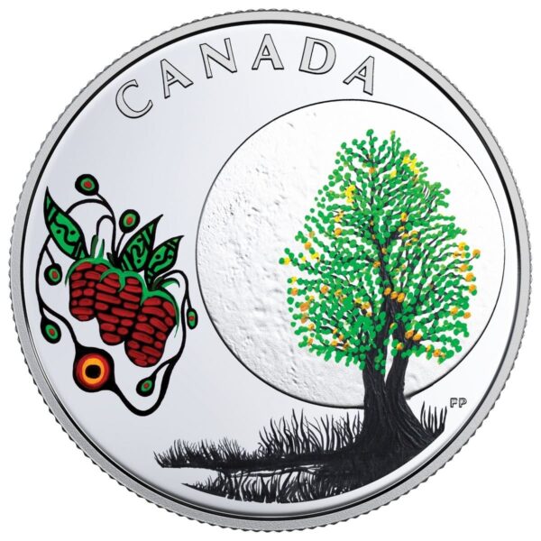 2018 $3 The 13 Teachings From Grandmother Moon Strawberry 1/4oz Silver Proof Coin