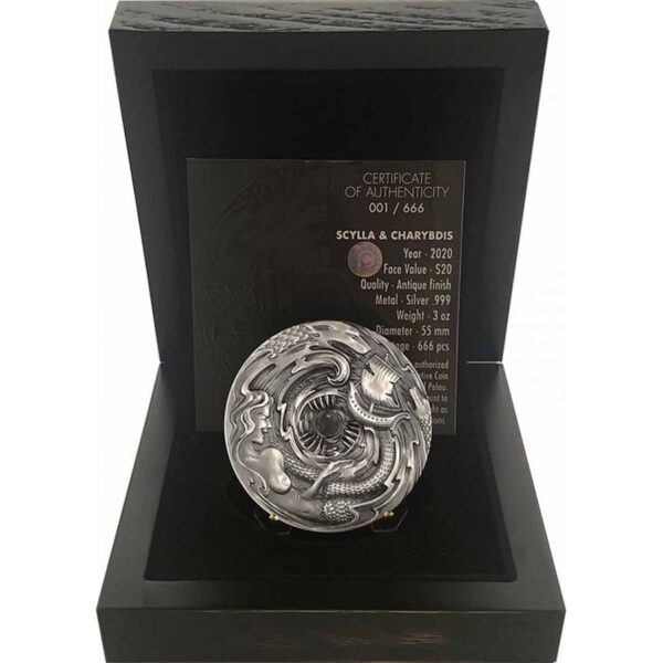 2020 $20 Scylla and Charybdis Evil Within 3oz Silver coin - Image 2