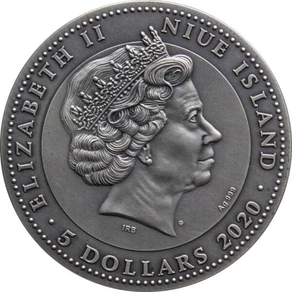 2020 $5 Memento Mori Hourglass 2oz Silver Coin (2000 chad not $5) - Image 2