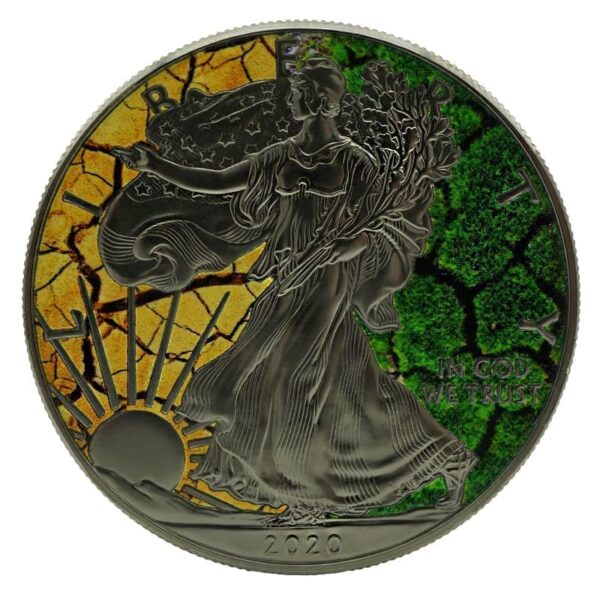 2020 Earth Art Colour Collection 1oz Gilded Silver Eagle Coin