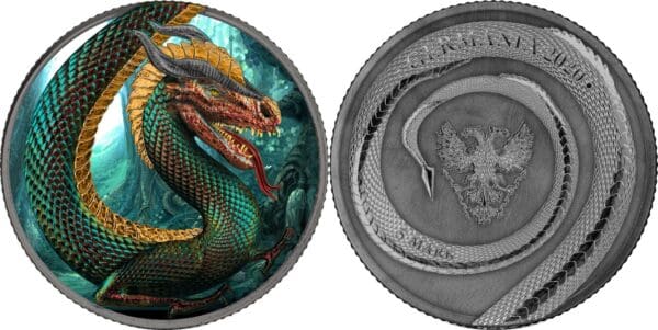 2020 Fafnir Geminus Dragon Metallic 1oz Silver Coin