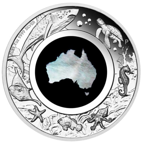 2021 $1 Great Southern Land Mother of Pearl 1oz Silver Proof Coin - Image 2