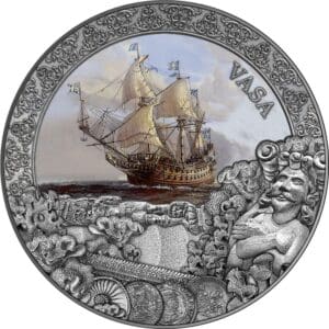 2021 $5 Vasa Grand Shipwrecks in History 2oz Silver Antiqued Coin