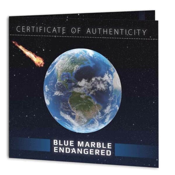 2022 $5 Blue Marble Endangered Meteorite Sphere Earth 3oz Silver Coin - Image 4