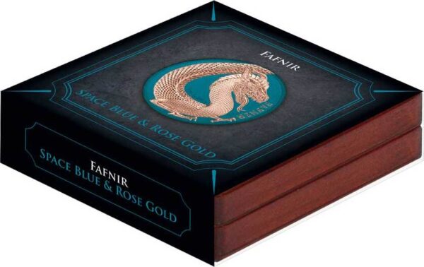 2020 Fafnir Geminus Space Blue Rose Gold Germania Beasts 1oz Silver Coin - Image 3