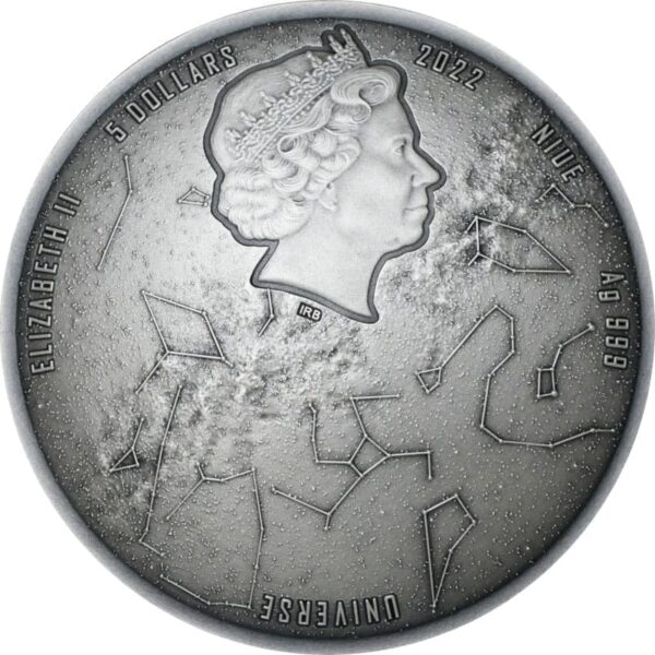 2022 $5 Milky Way Universe 2oz Silver Meteorite Inset Coin - Image 3