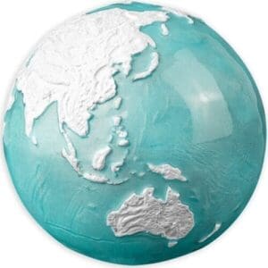 2023 $5 Frozen Marble Earth 3oz Silver Spherical Coin