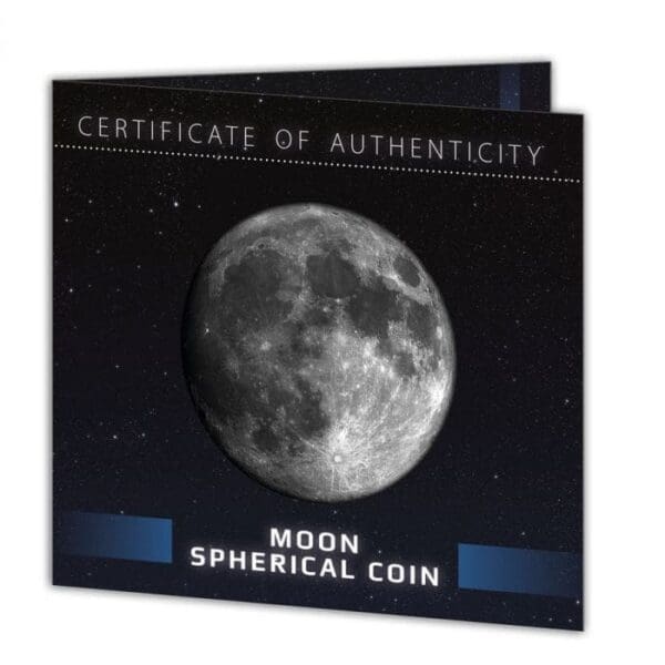 2023 $5 Spherical Moon 3oz Antiqued Silver Coin - Image 3