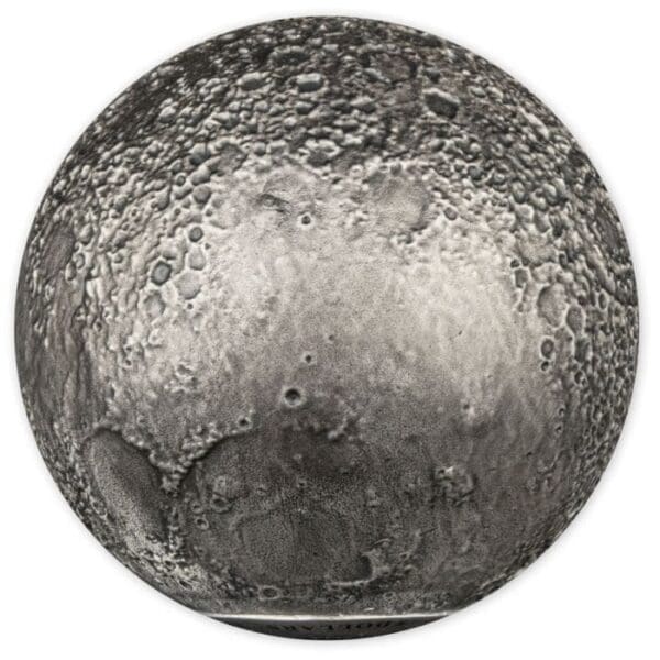 2023 $5 Spherical Moon 3oz Antiqued Silver Coin