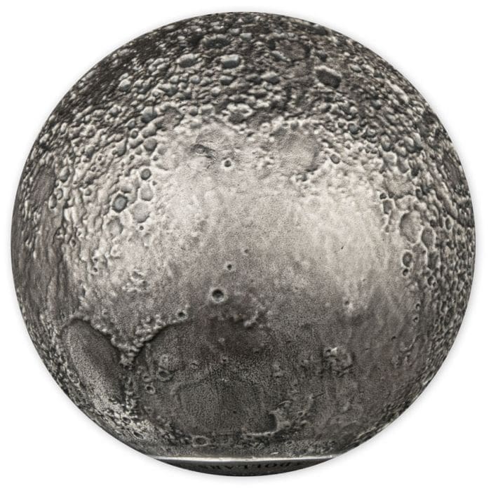 2023 $5 Spherical Moon 3oz Antiqued Silver Coin