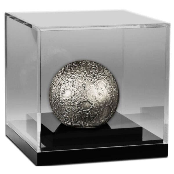 2023 $5 Spherical Moon 3oz Antiqued Silver Coin - Image 4