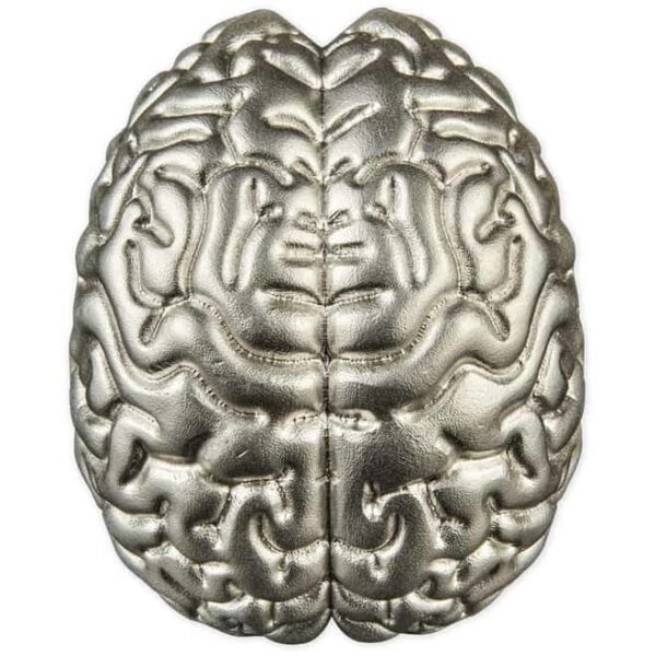 2023 $5 The Brain 3D Shaped 2oz Silver Coin - Image 3