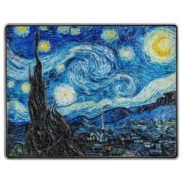 2023 The Starry Night Vincent Van Gogh 1oz Silver 14oz Copper Antiqued Coin