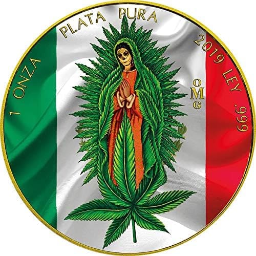 2019 Santa Muerte Cannabis Death Liberty 1oz Silver Libertad Coin - Reverse View