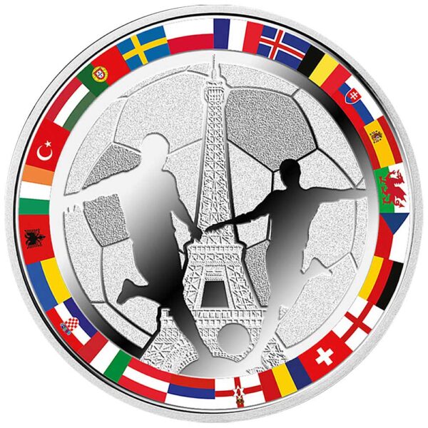 2016 $1 Soccer Ball Silver Proof Coin - Reverse View