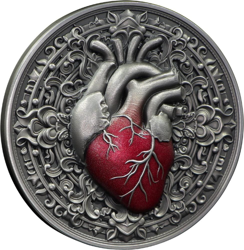2024 $5 The Heart - COR Essentia 3oz Silver Coin - Reverse View