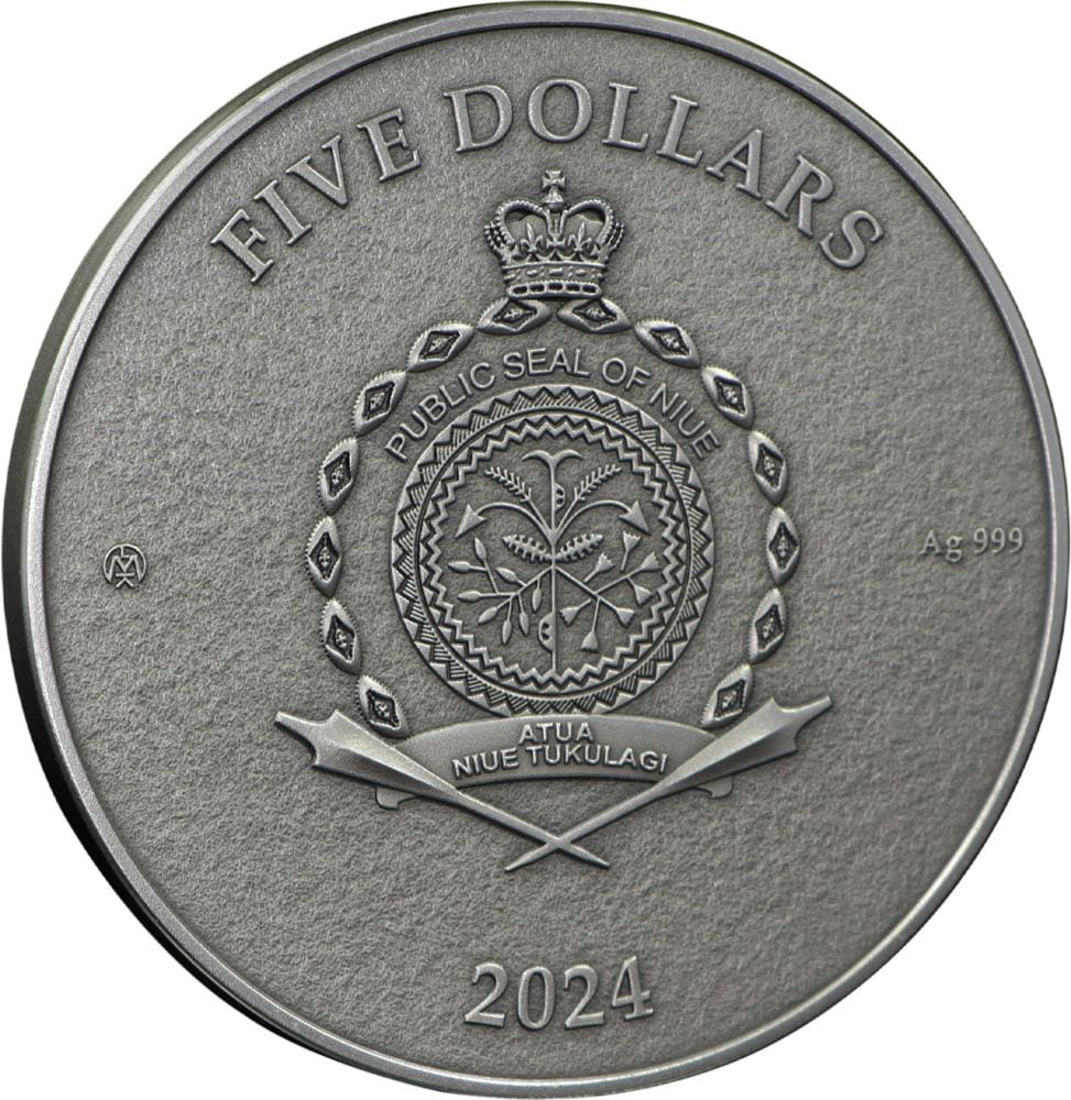2024 $5 The Heart - COR Essentia 3oz Silver Coin - Obverse View