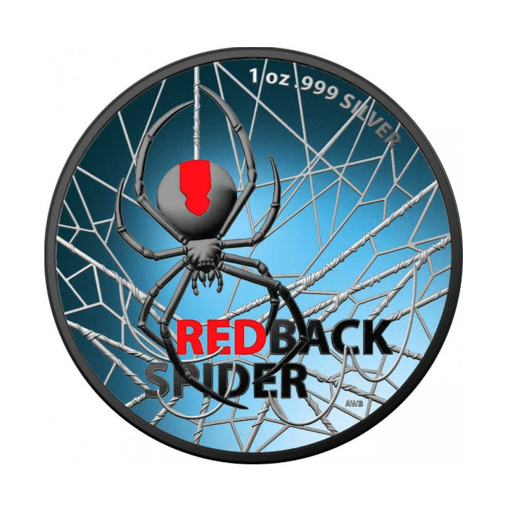 2020 $1 Redback Spider Halloween Edition 1oz Silver Coin - Reverse View