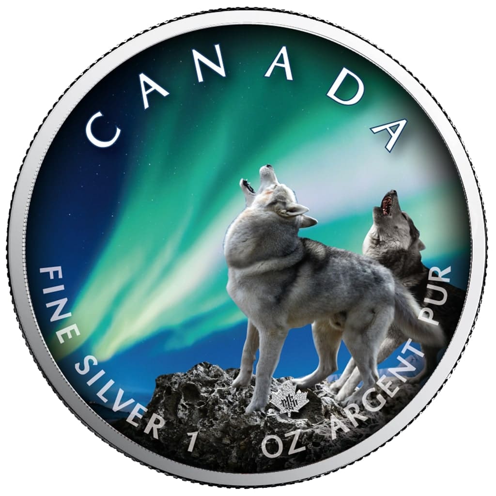 2020 $5 Banff National Park – Polar Lights Series 1oz Silver Maple Leaf Coin - Reverse View