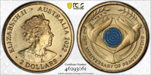 MS66 2022 $2 75th Anniversary of Peacekeeping Regular Strike Coin
