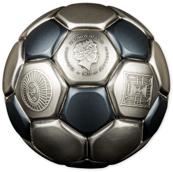 2022 $10 FIFA World Cup Football Qatar 3oz Silver Spherical Coin - Image 2