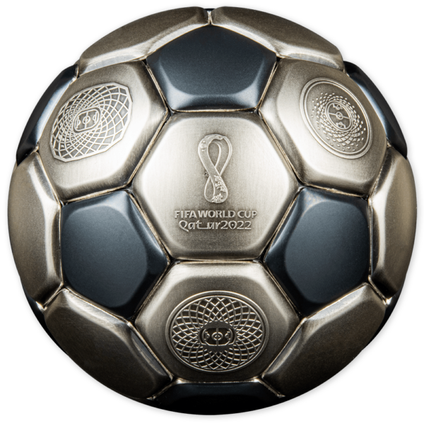 2022 $10 FIFA World Cup Football Qatar 3oz Silver Spherical Coin