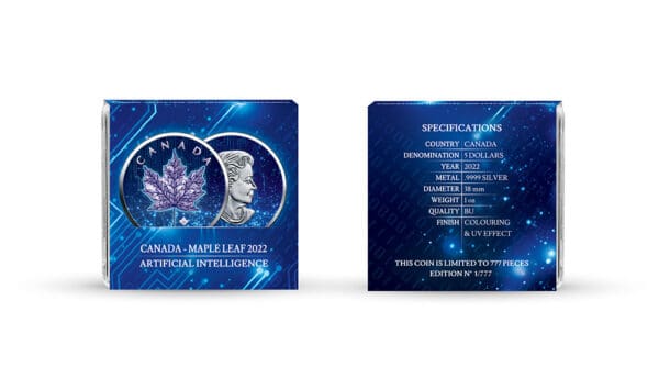 2022 Maple Leaf Artificial Intelligence 1oz Silver Coin - Image 3