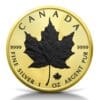 2023 $5 Gold & Black Platinum 1oz Silver Maple Leaf Coin - Reverse View