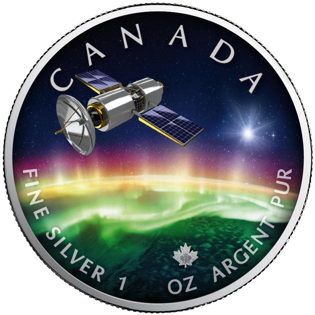 2023 $5 Polar Lights - The Universe 1oz Silver Maple Leaf Coin - Reverse View