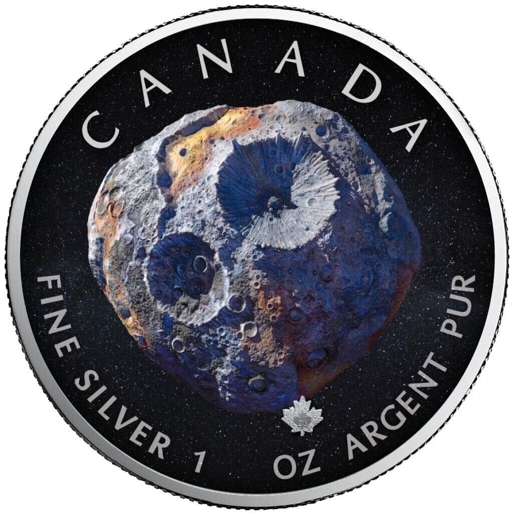 2023 Asteroid - The Universe 1oz Silver Maple Leaf Coin - Reverse View
