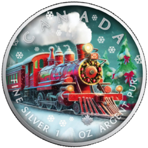 2023 $5 Christmas Train 1oz Silver Maple Leaf Coin