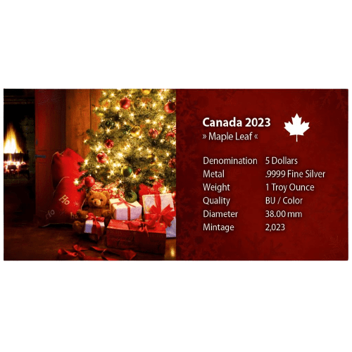 2023 $5 Christmas Train 1oz Silver Maple Leaf Coin - Back of CoA