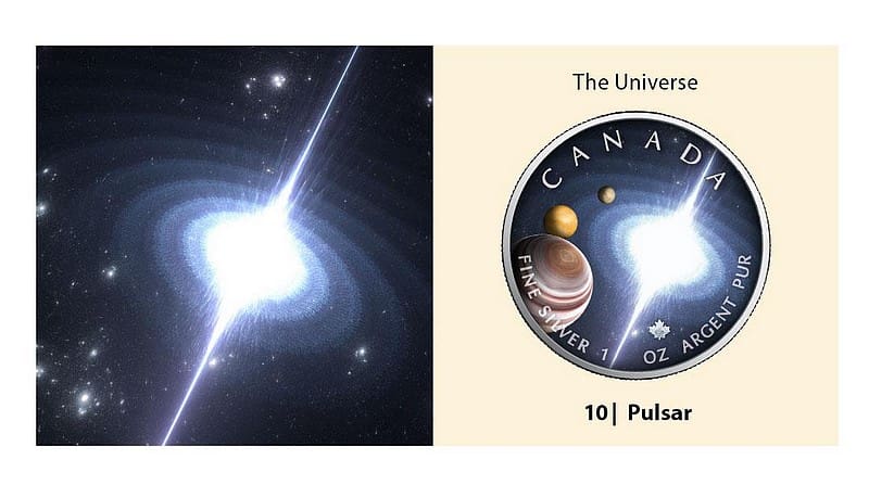 2023 $5 Pulsar - The Universe 1oz Silver Maple Leaf Coin - Front of CoA
