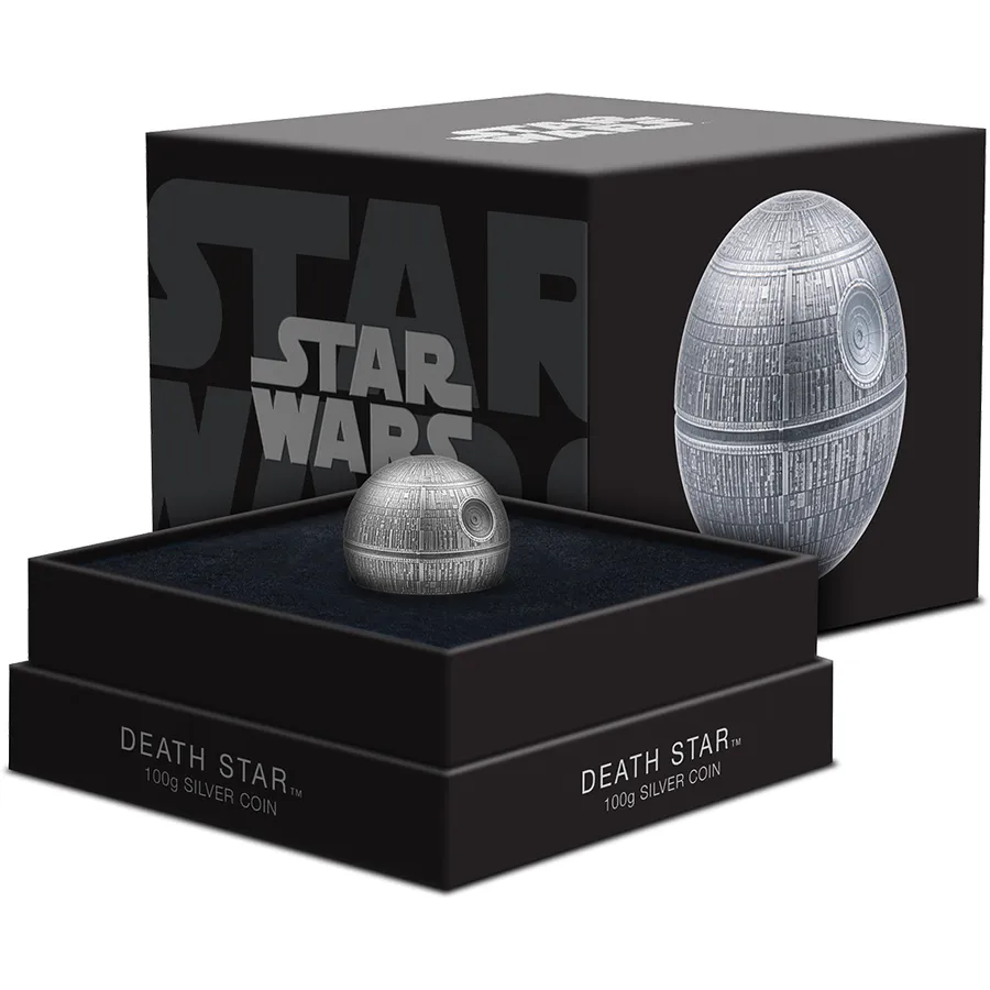 2024 $5 Star Wars™ - Death Star™ 100g Silver Coin - Box Open
