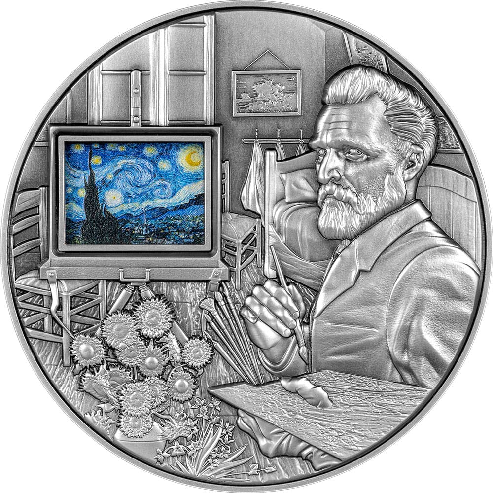 2023 Vincent Van Gogh’s Masterpieces 5oz Silver Interactive Coin - Reverse 1