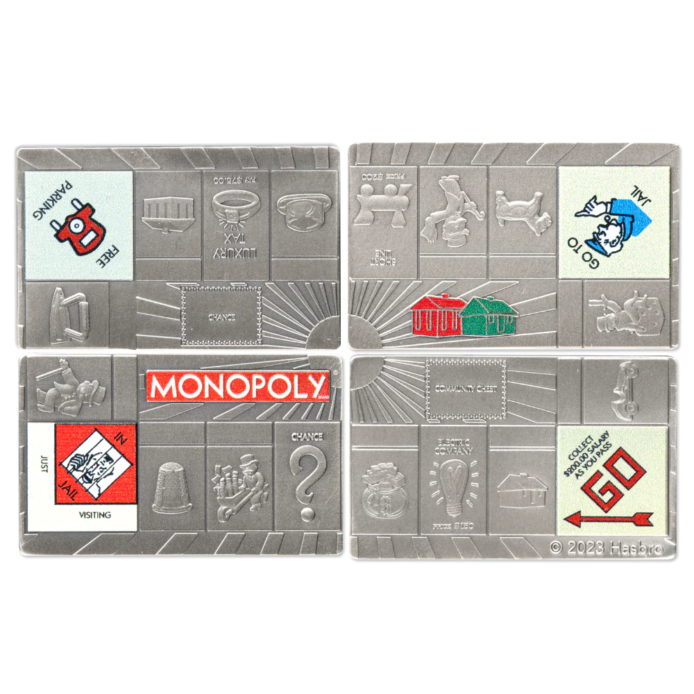 2023 $5 Monopoly Set 4 x 1oz Silver Coin Set - Overview