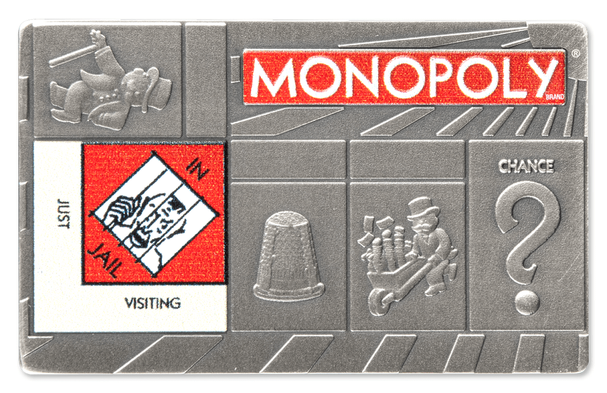 2023 $5 Monopoly Set 4 x 1oz Silver Coin Set - Reverse View 1