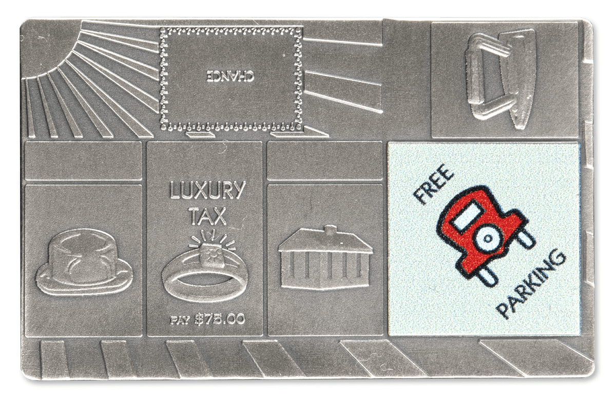 2023 $5 Monopoly Set 4 x 1oz Silver Coin Set - Reverse View 2