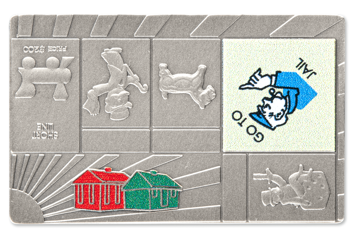 2023 $5 Monopoly Set 4 x 1oz Silver Coin Set - Reverse View 3