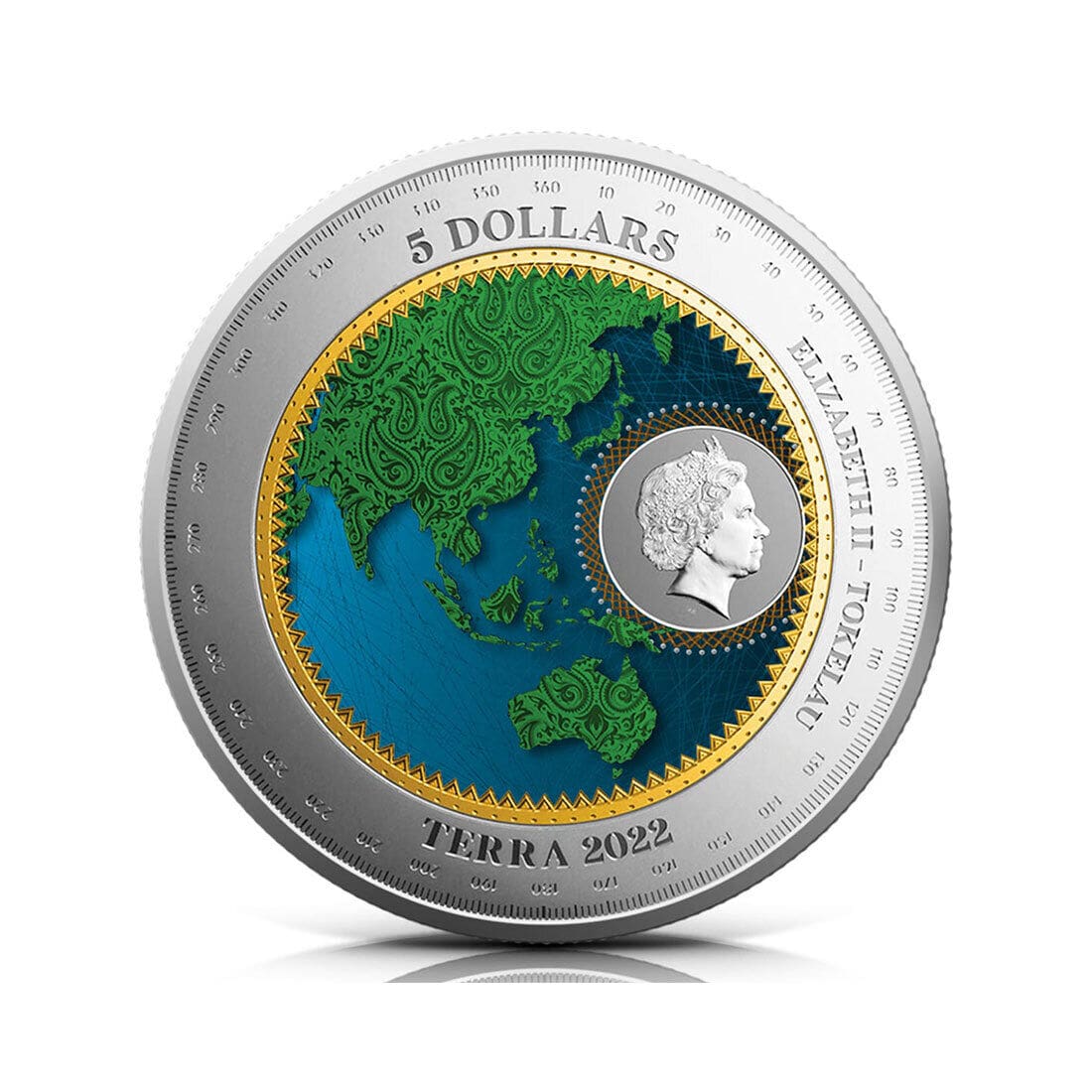 2022 $5 Terra 1oz Silver Colourised Coin - Obverse View