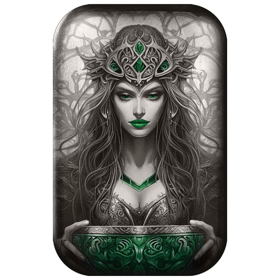 2024 Goddesses Sigyn Numbered 2oz Cast Silver Bar - Front View