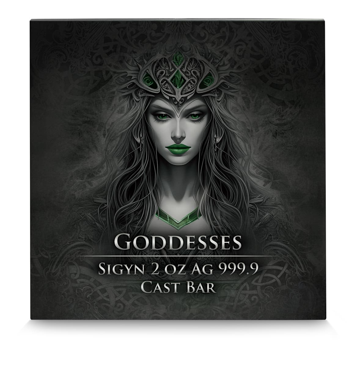 2024 Goddesses Sigyn Numbered 2oz Cast Silver Bar - Front of Box