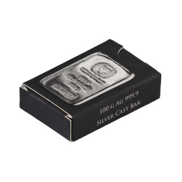 100g Germania Mint Silver Bullion Cast Bar - Image 3