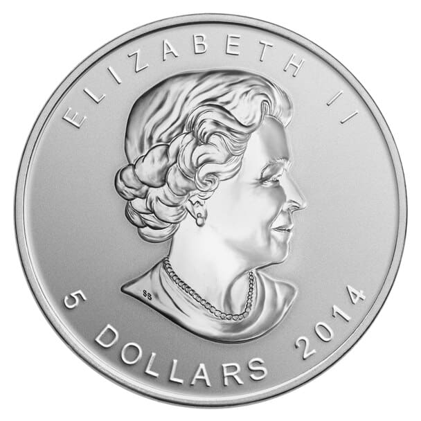 2014 $5 Bullion Replica WMF Privy Mark 1oz Silver Coin Obverse View