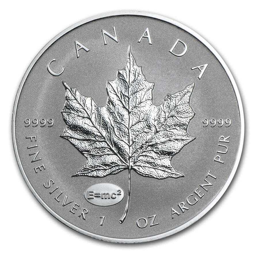 2015 $5 1oz Silver Maple Leaf Einstein Privy Reverse Proof Coin Reverse View