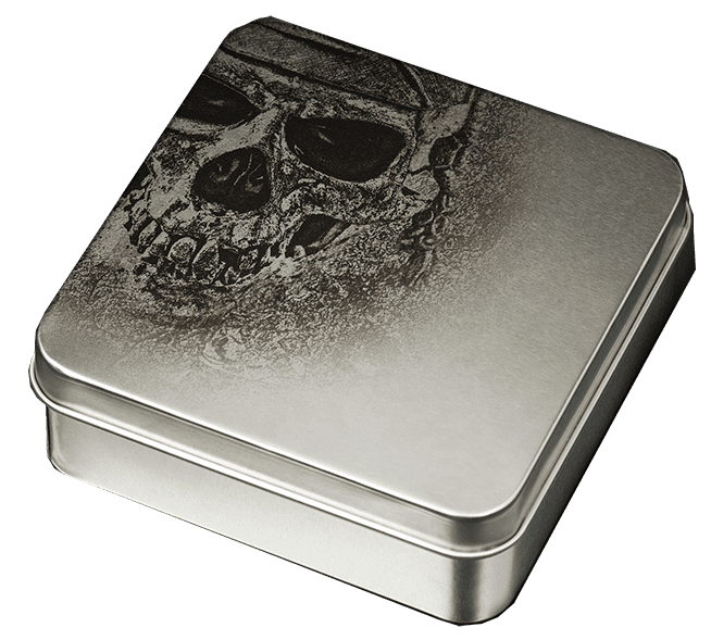 2017 $5 Pirate Skull 1oz Silver Coin - Cased View