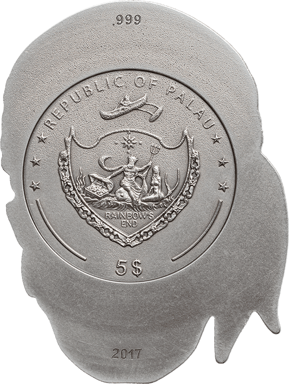 2017 $5 Pirate Skull 1oz Silver Coin - Obverse View