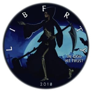 2018 $1 Liberty Reaper 1oz Silver American Eagle Black Ruthenium Coin